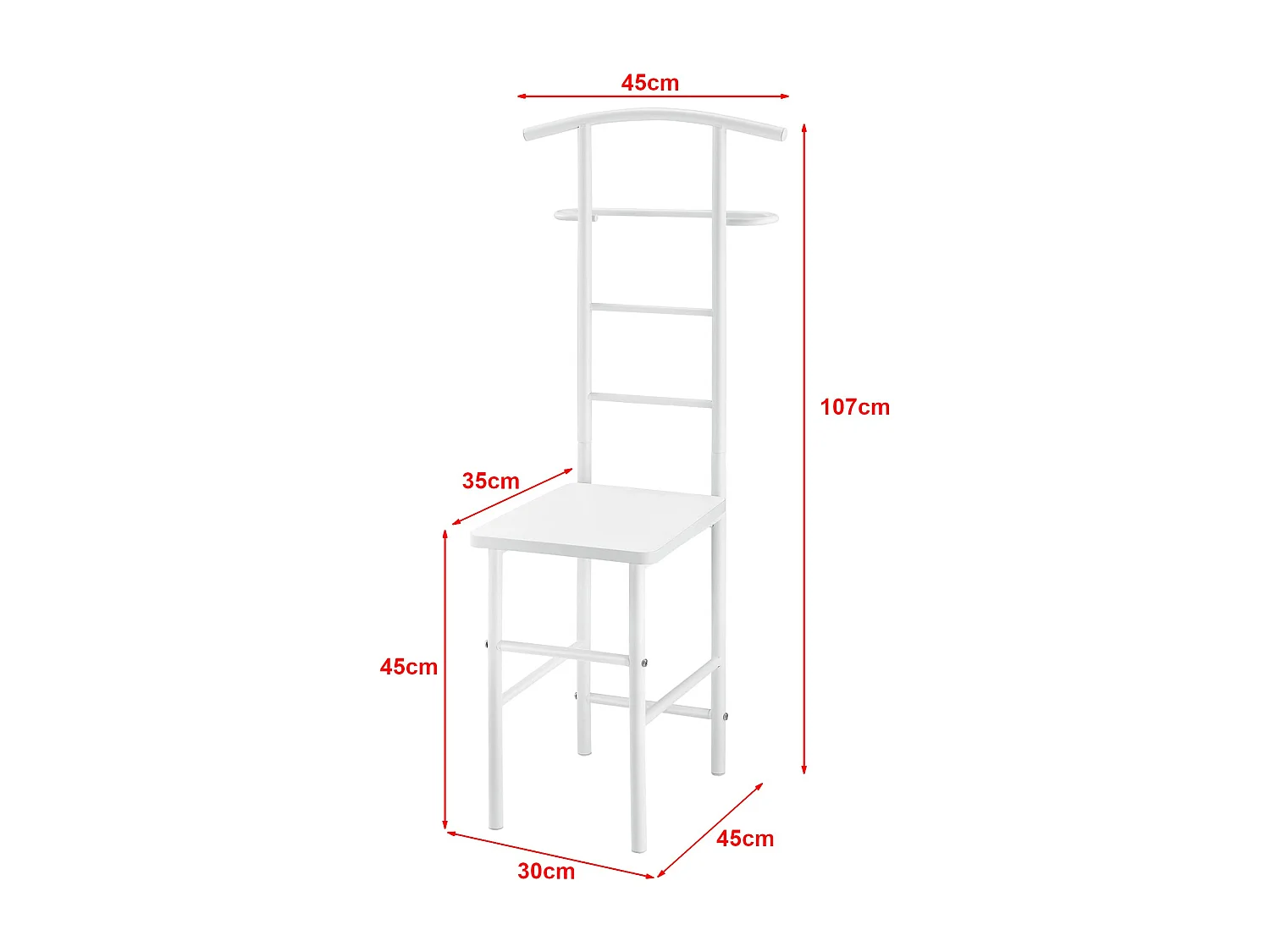 [en.casa] Herrendiener 107 x 45 x 45 cm