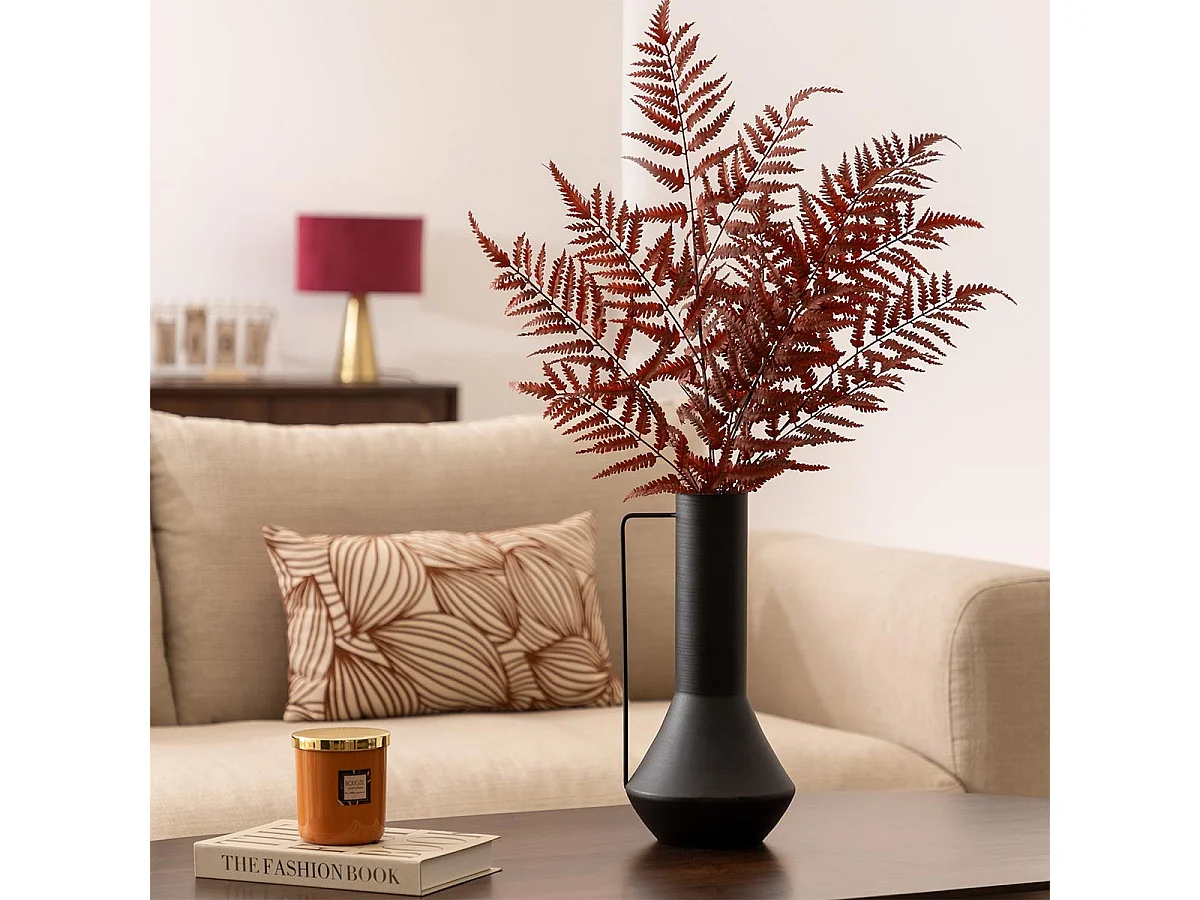 Vase amphore en métal Noir design moderne H 34.5 cm