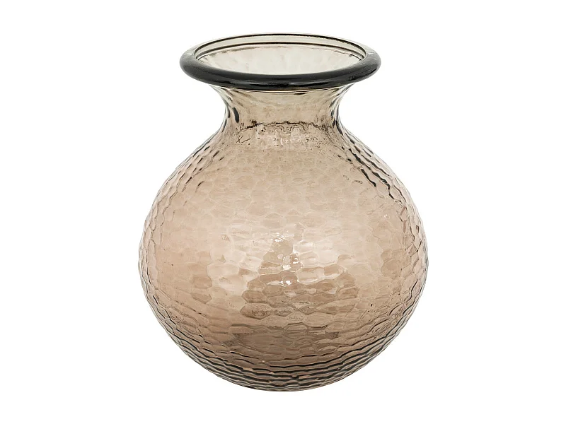 Vase en verre martelé Marron H 33 cm