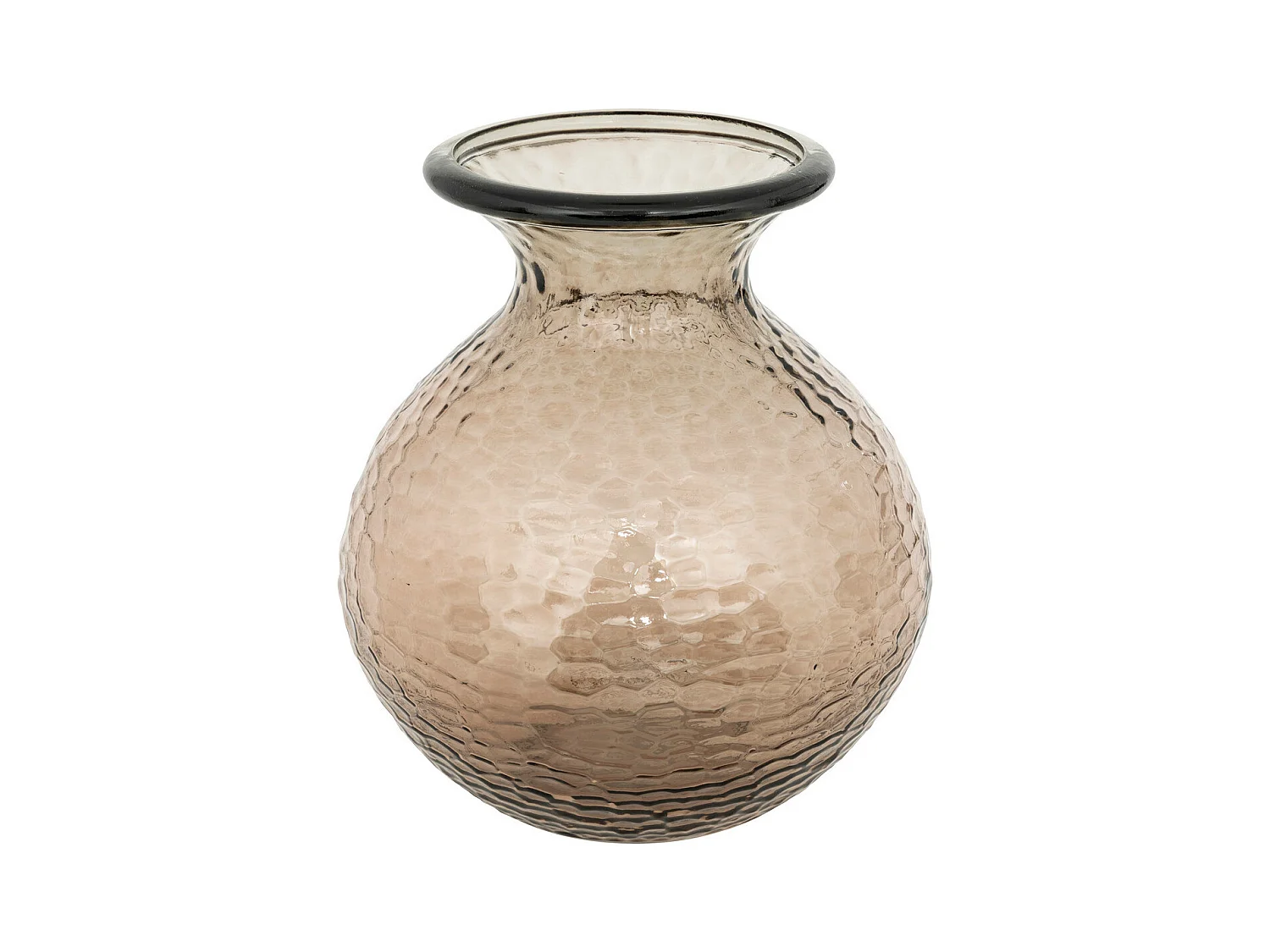 Vase en verre martelé Marron H 33 cm