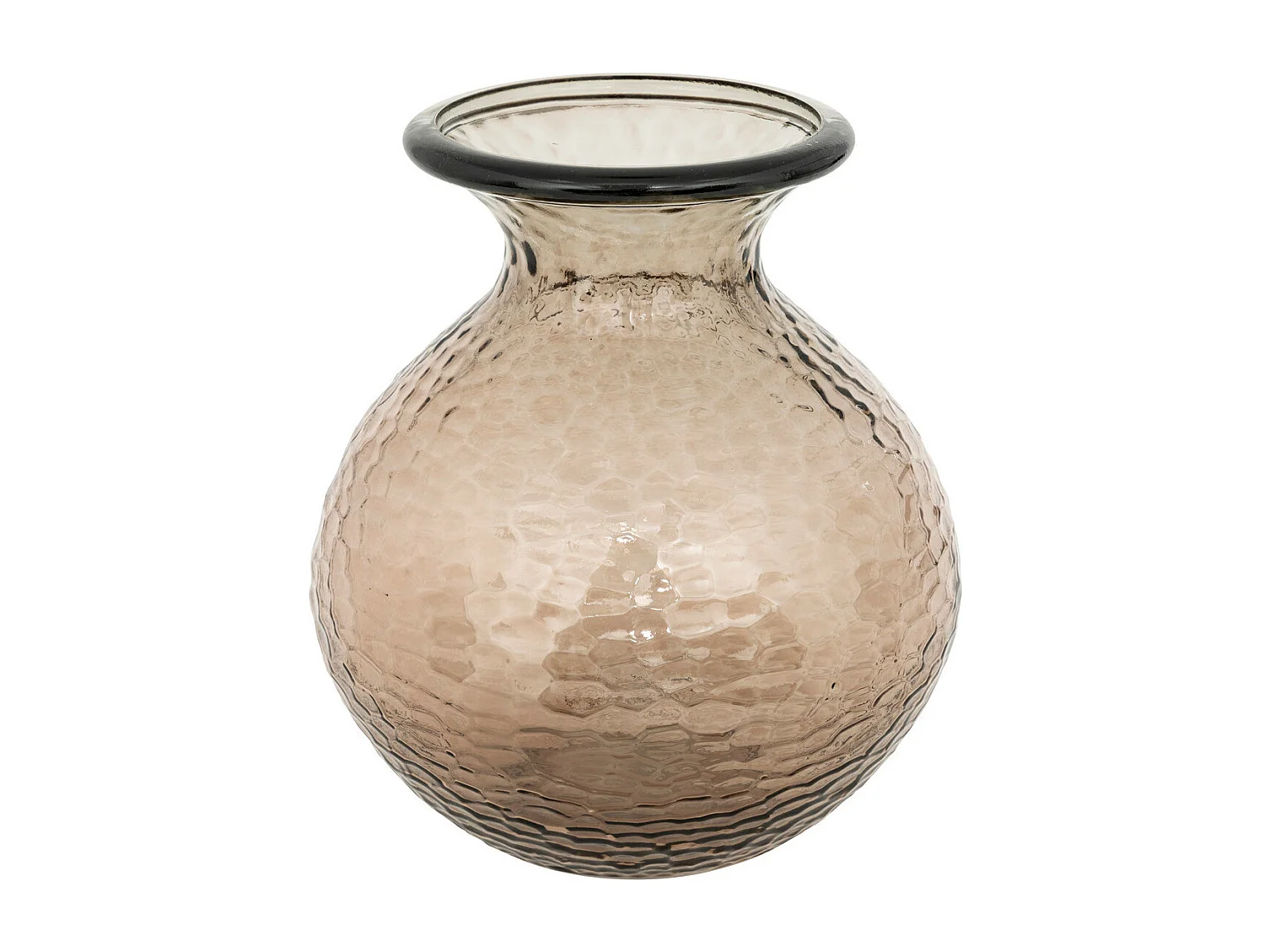Vase en verre martelé Marron H 33 cm