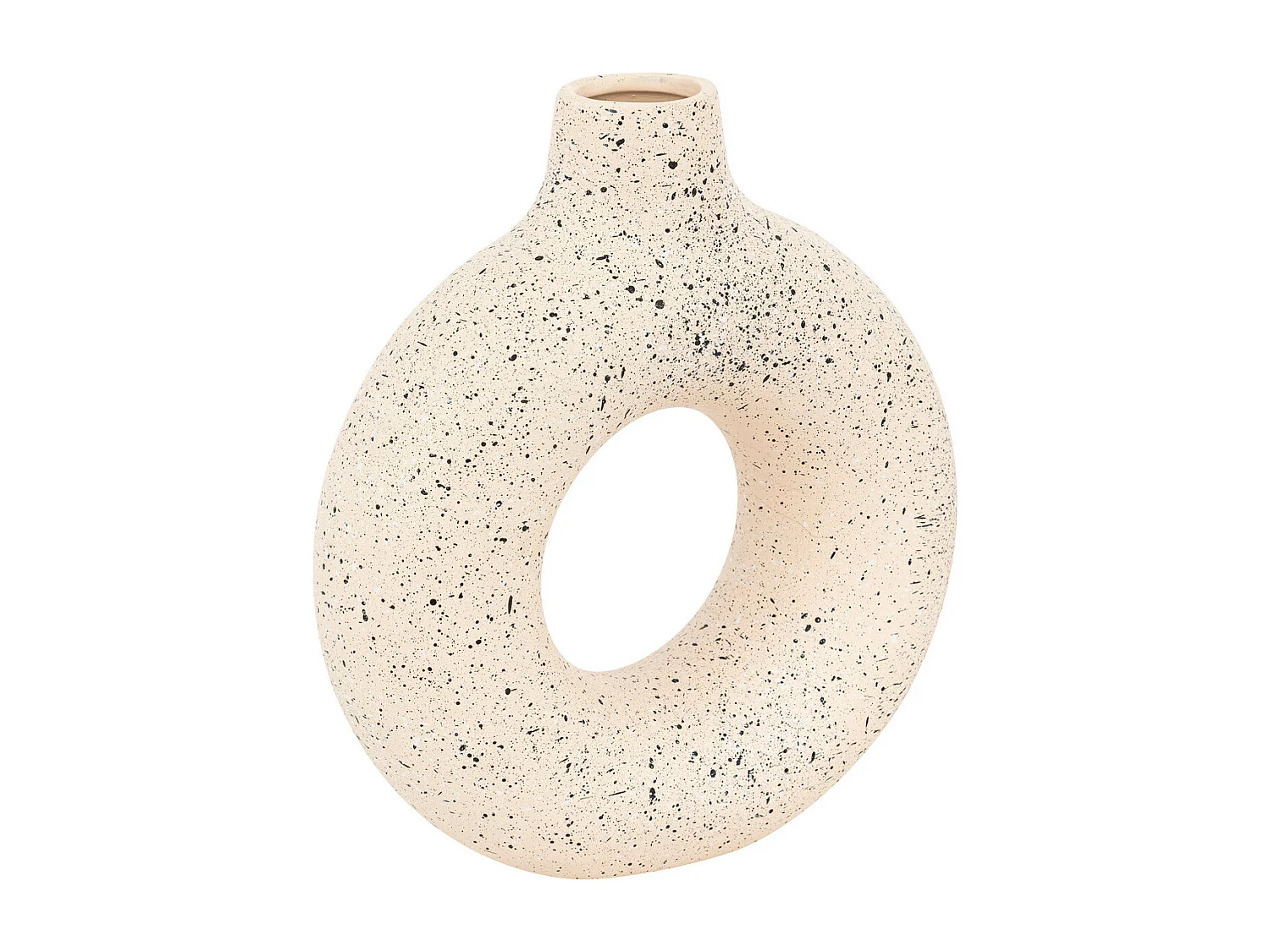 Vase en céramique Blanc & Noir tacheté H 30 cm