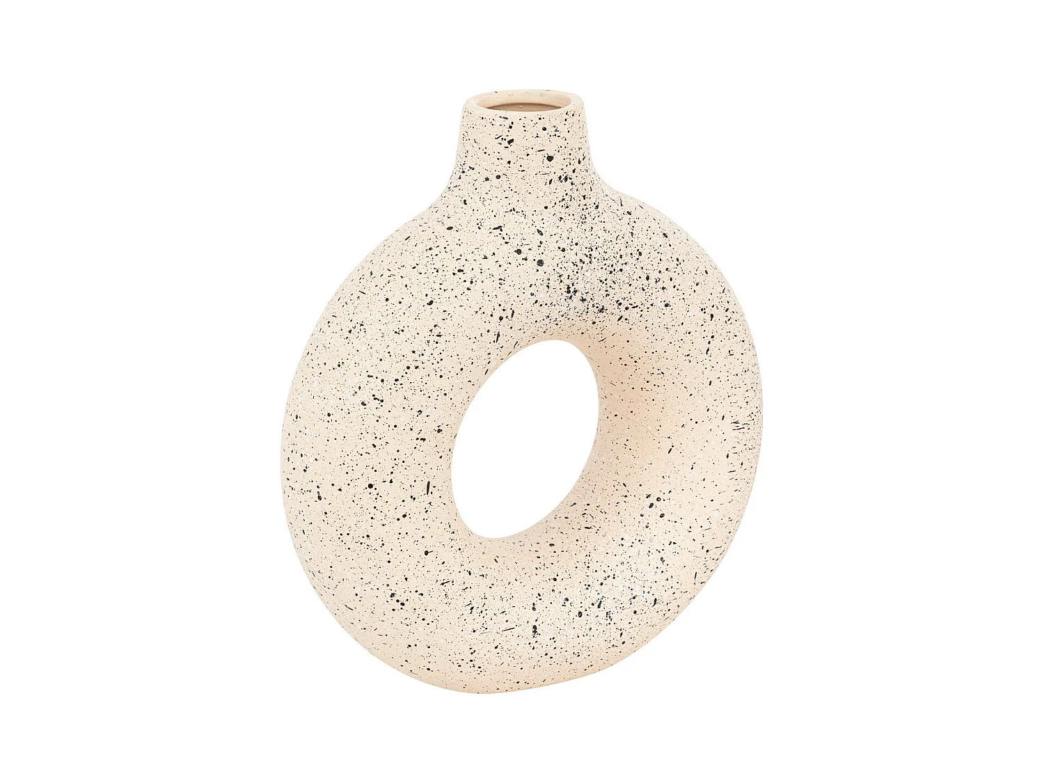 Vase en céramique Blanc & Noir tacheté H 30 cm