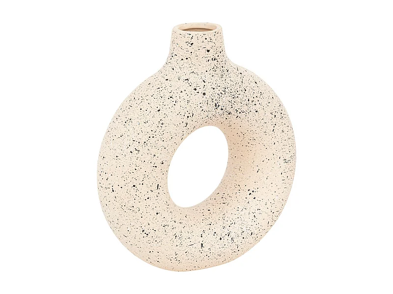 Vase en céramique Blanc & Noir tacheté H 30 cm