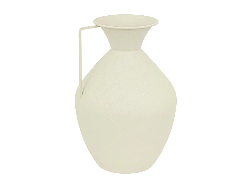 Vase amphore  en métal Blanc design moderne H 36 cm