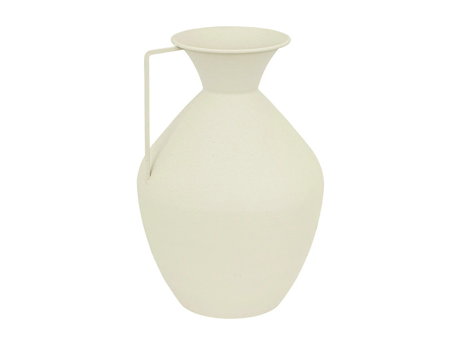 Vase amphore  en métal Blanc design moderne H 36 cm