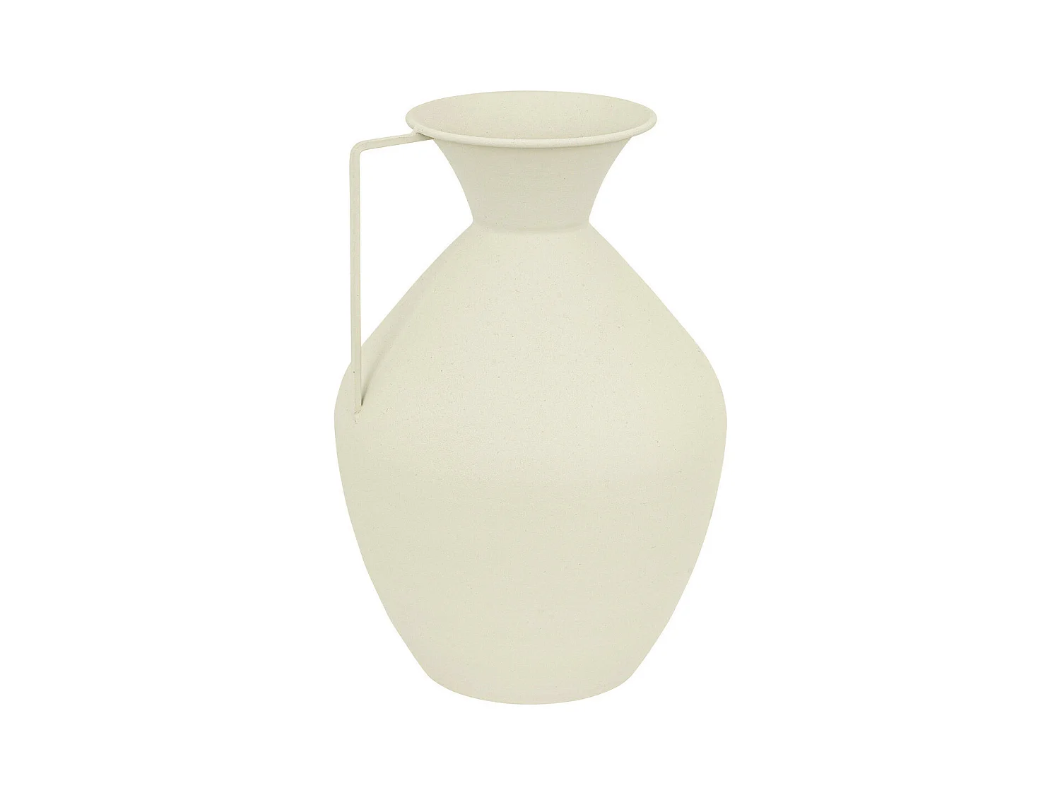 Vase amphore  en métal Blanc design moderne H 36 cm