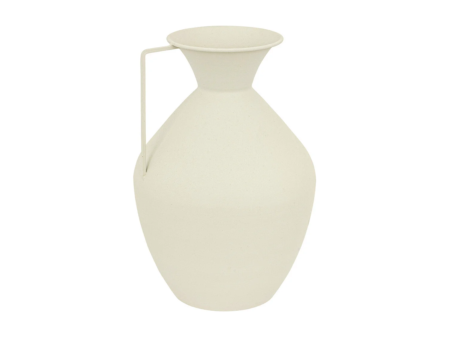 Vase amphore  en métal Blanc design moderne H 36 cm