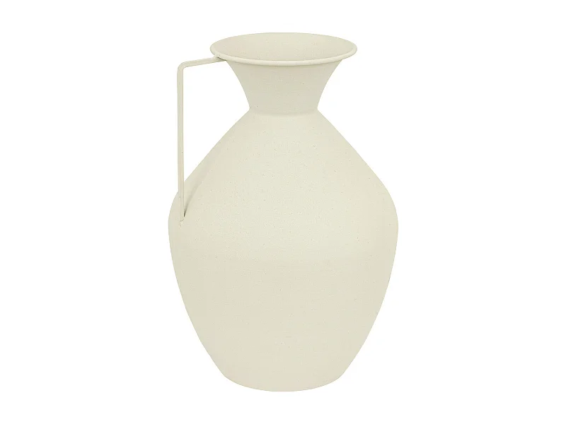 Vase amphore  en métal Blanc design moderne H 36 cm