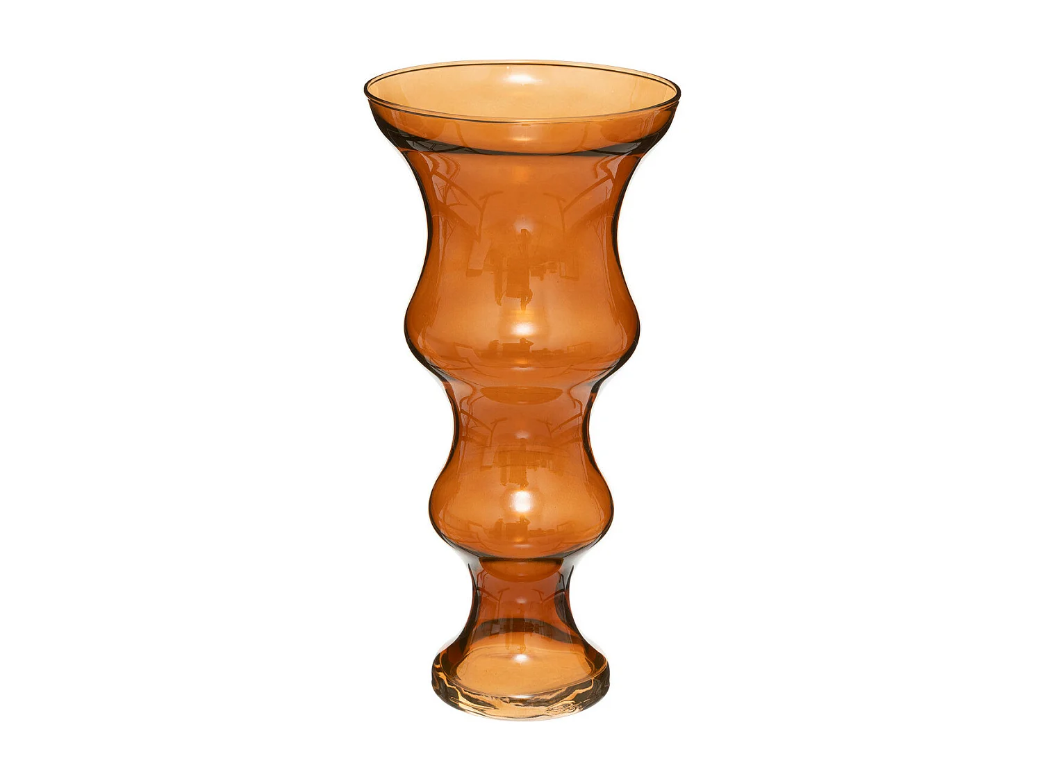 Vase double en verre modelé Ambre H 35 cm