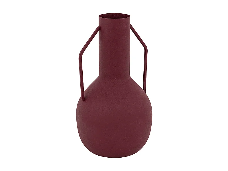 Vase amphore en métal Rouge Rubis design moderne H 20 cm