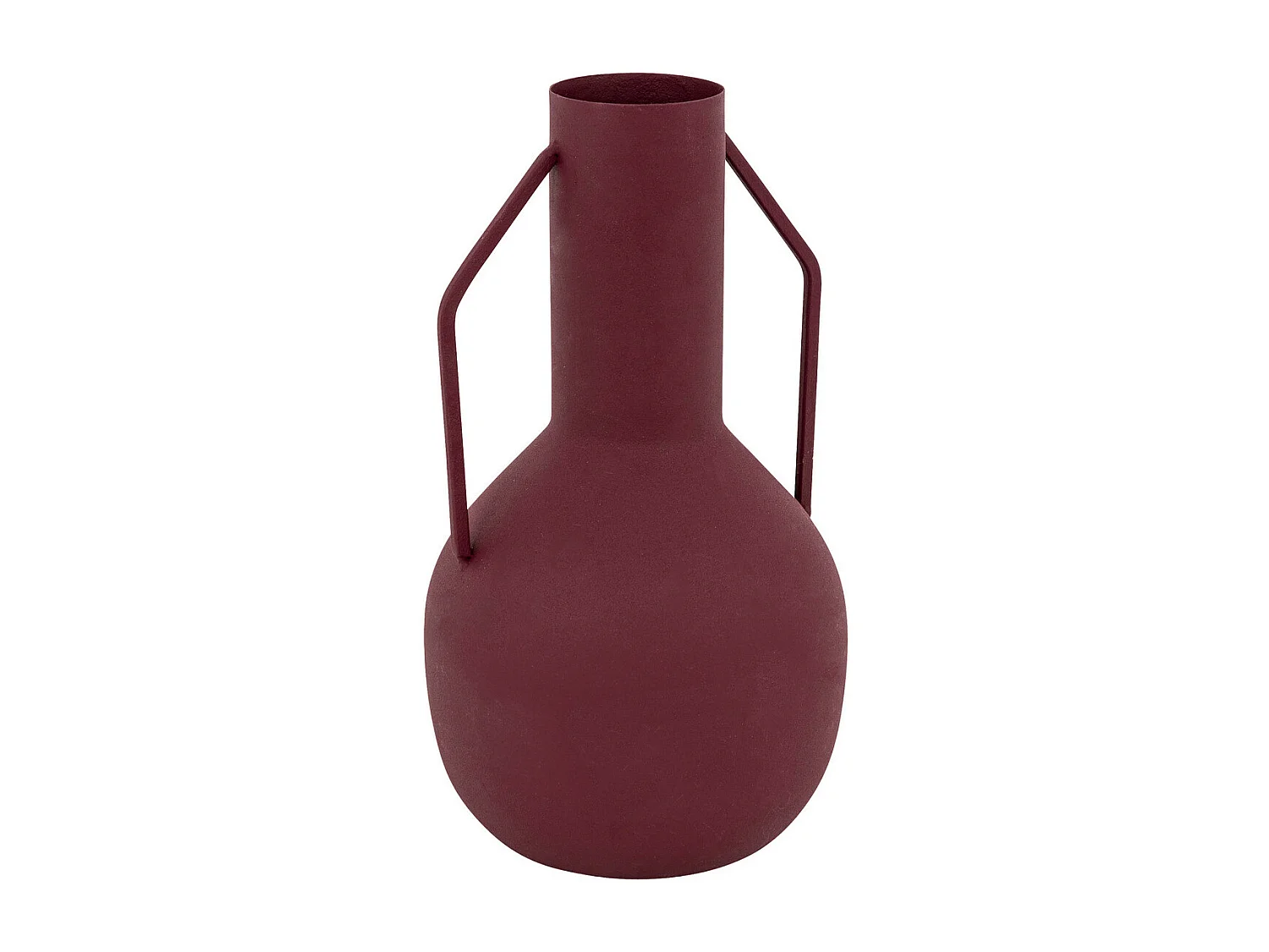 Vase amphore en métal Rouge Rubis design moderne H 20 cm