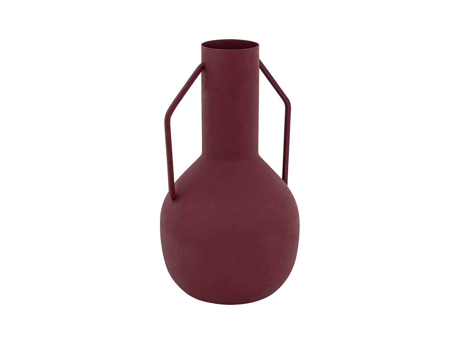 Vase amphore en métal Rouge Rubis design moderne H 20 cm