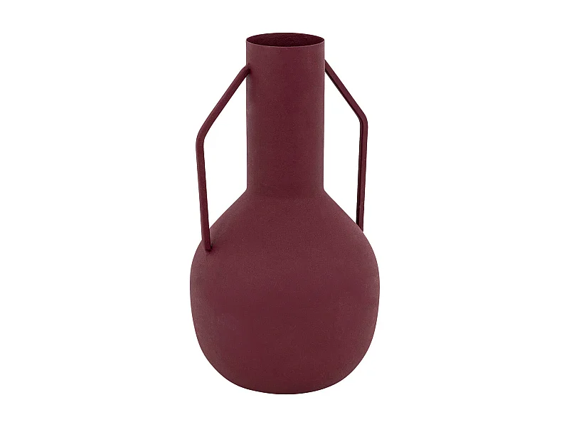 Vase amphore en métal Rouge Rubis design moderne H 20 cm