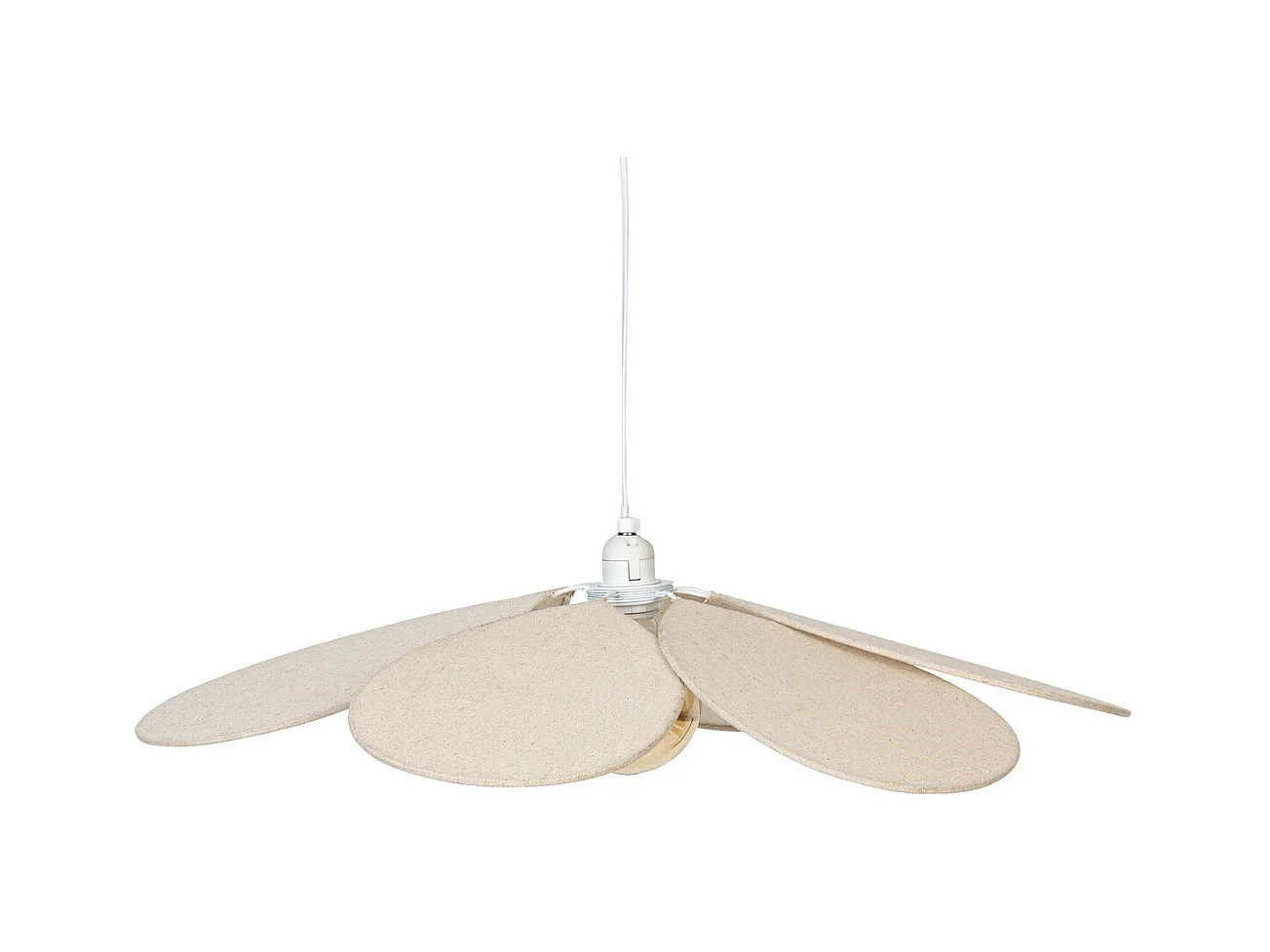 Luminaire Suspension pétales  en métal et coton Beige D 72 cm