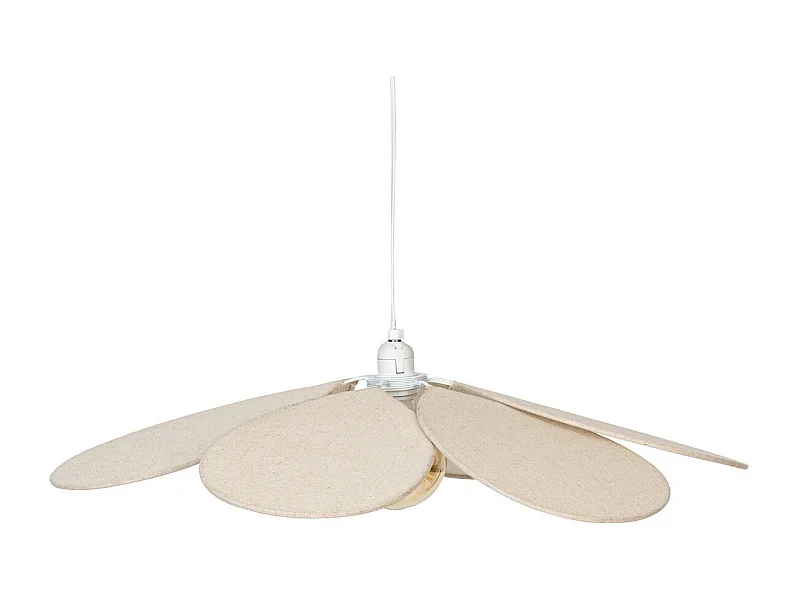 Luminaire Suspension pétales  en métal et coton Beige D 72 cm