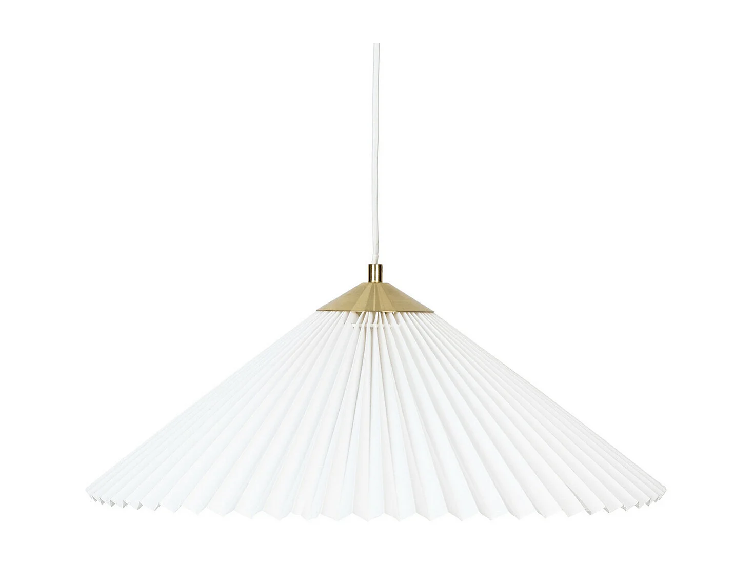 Luminaire Suspension en vinyle Blanc et métal Doré D 49 cm
