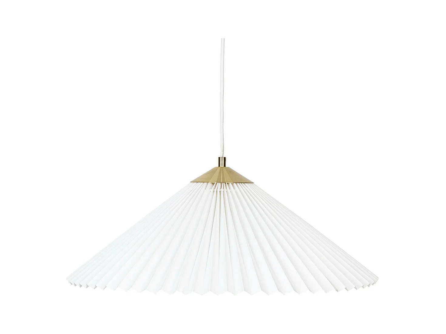 Luminaire Suspension en vinyle Blanc et métal Doré D 49 cm