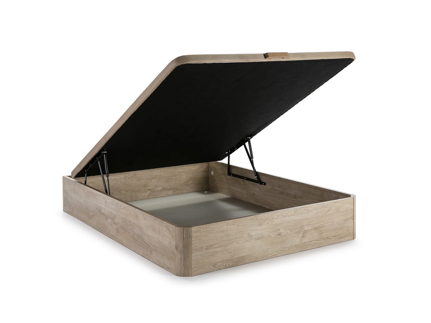 Ensemble 140 x 190 cm sommier coffre naturel clair + matelas hybride ressorts ensachés 5 zones et mousse à mémoire de forme ép.30cm - PATNOS de YSMÉE