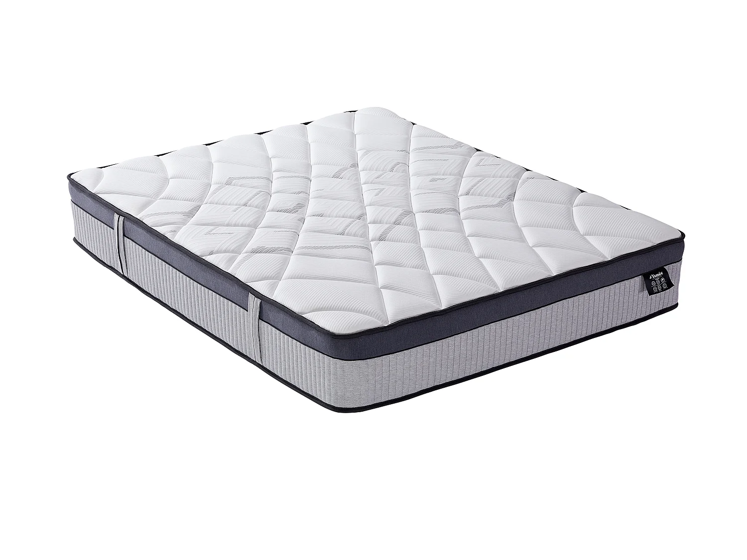 Ensemble 140 x 190 cm sommier coffre blanc + matelas hybride ressorts ensachés 5 zones et mousse à mémoire de forme ép.30cm - PATNOS de YSMÉE