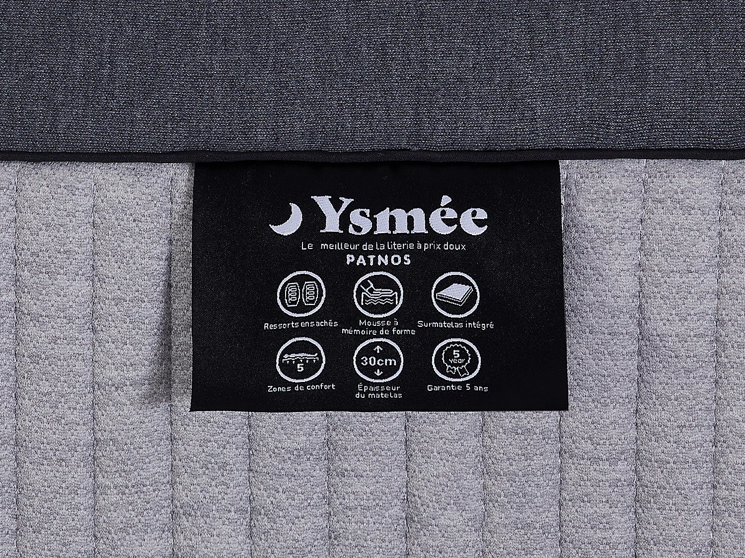 Conjunto de canapé abatible blanco de 140 x 190 cm + colchón híbrido de muelles ensacados 5 zonas y espuma con memoria de forma de 30 cm de grosor - PATNOS de YSMÉE