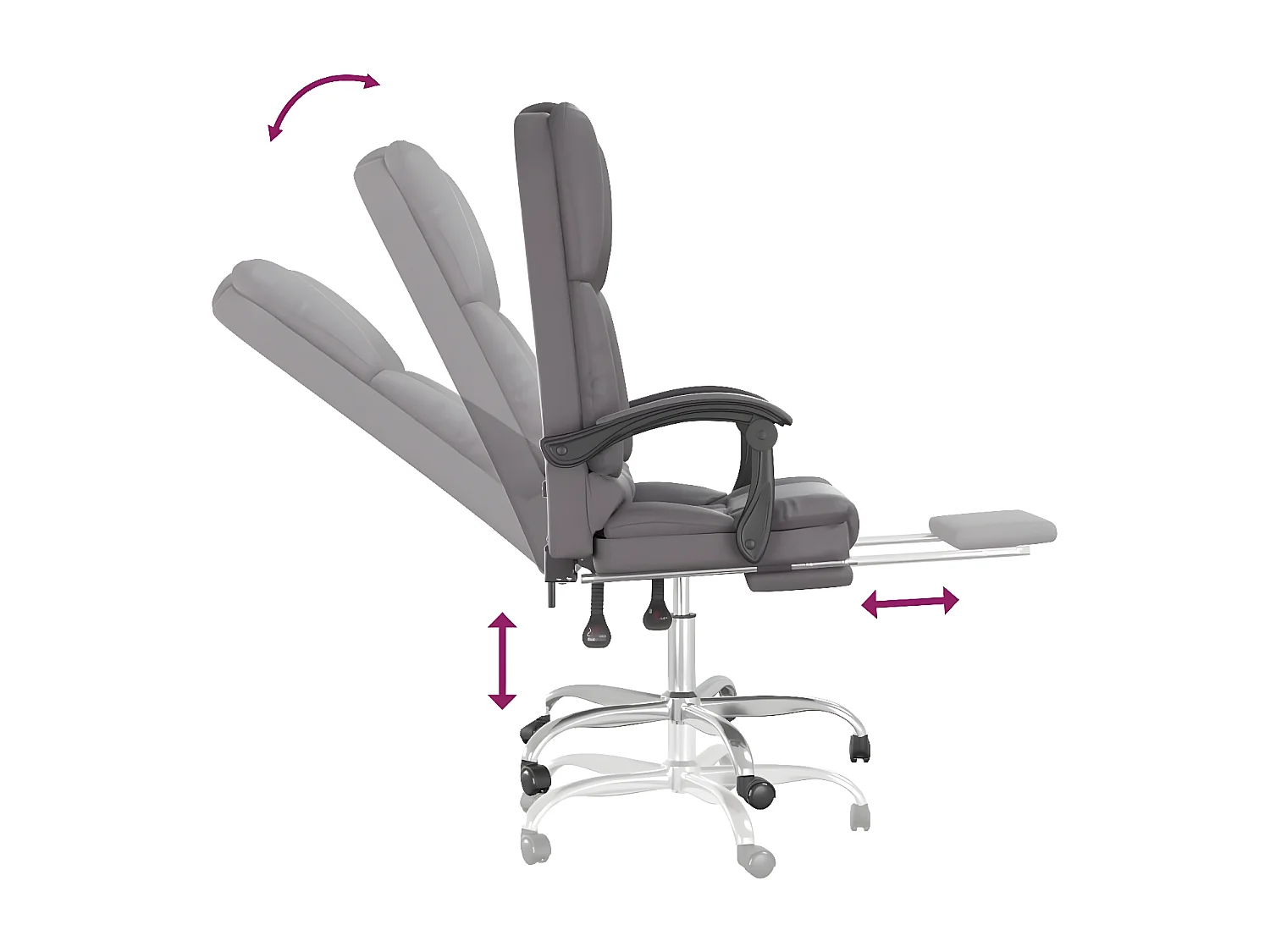 Fauteuil de massage inclinable de bureau Gris Similicuir