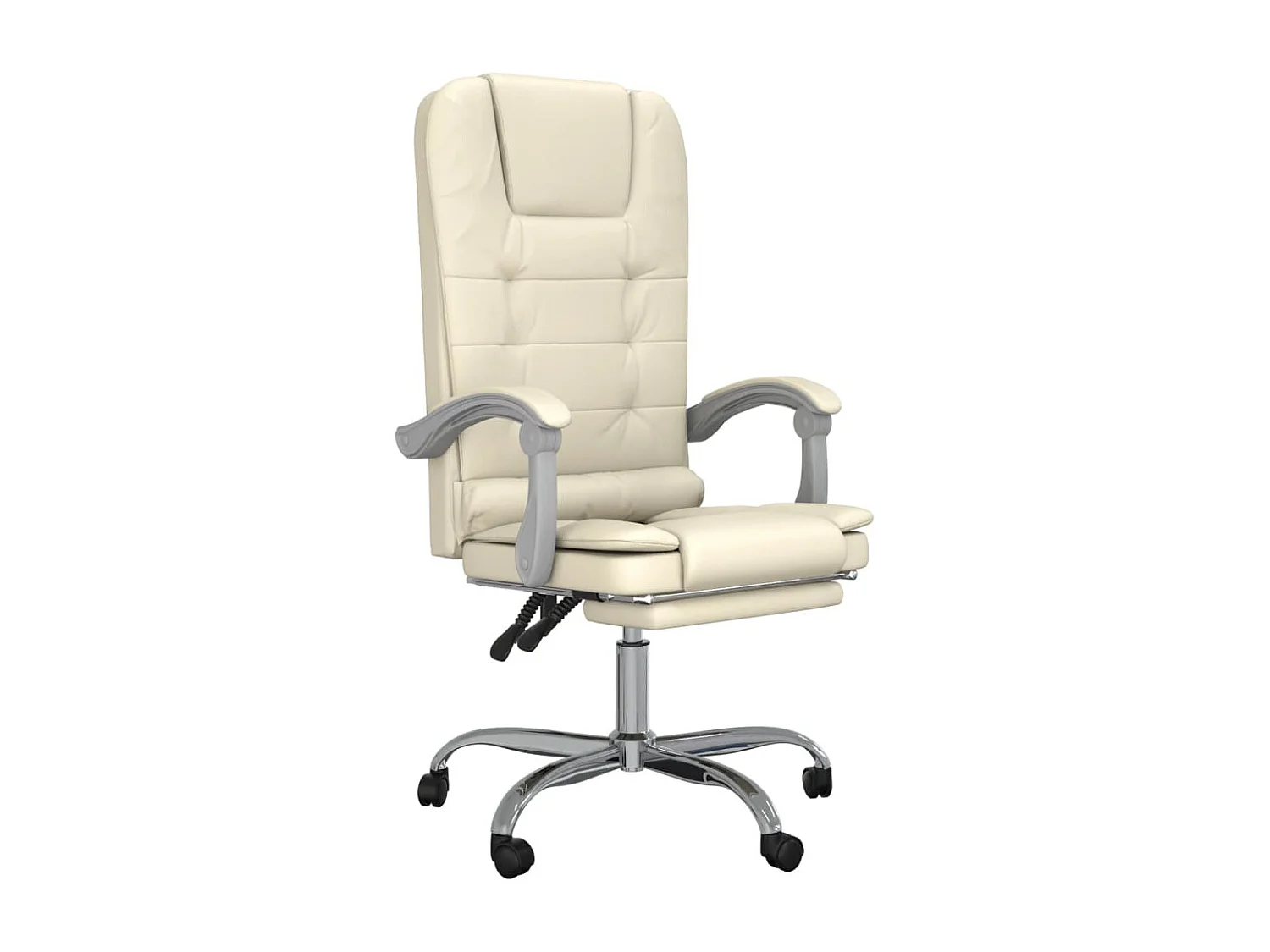 Fauteuil de massage inclinable de bureau Crème Similicuir