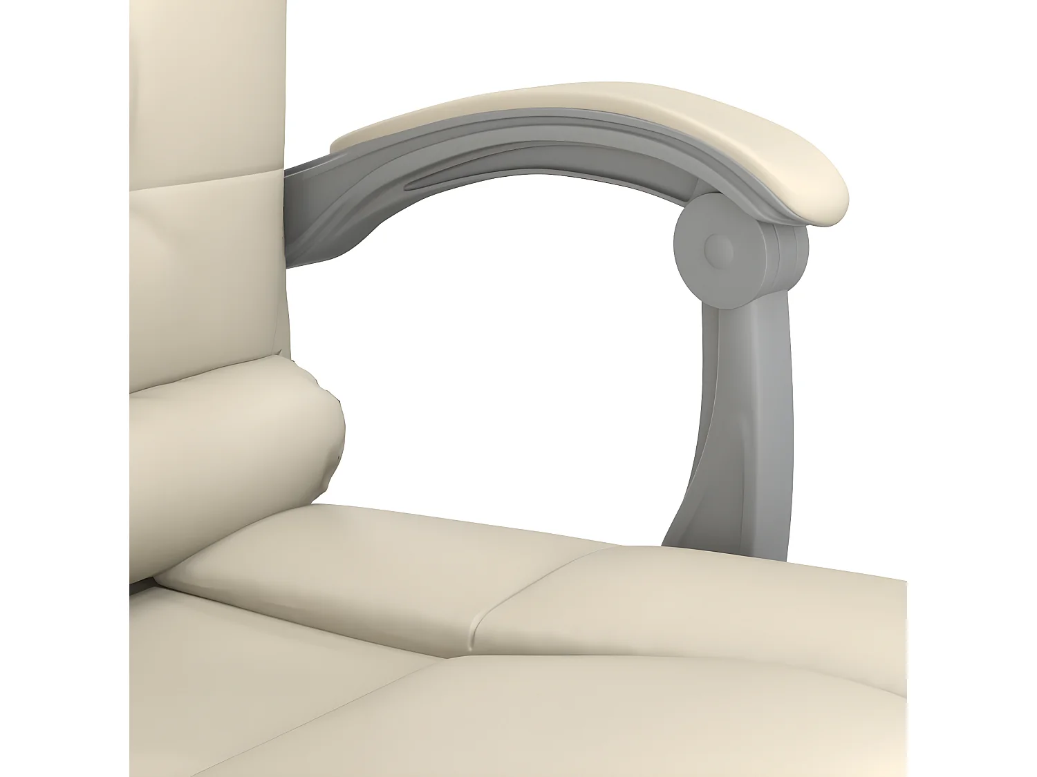 Fauteuil de massage inclinable de bureau Crème Similicuir