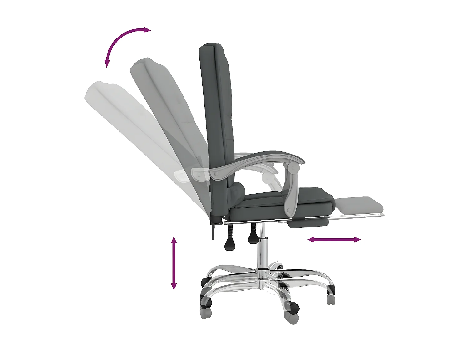 Fauteuil de massage inclinable de bureau Gris foncé Tissu