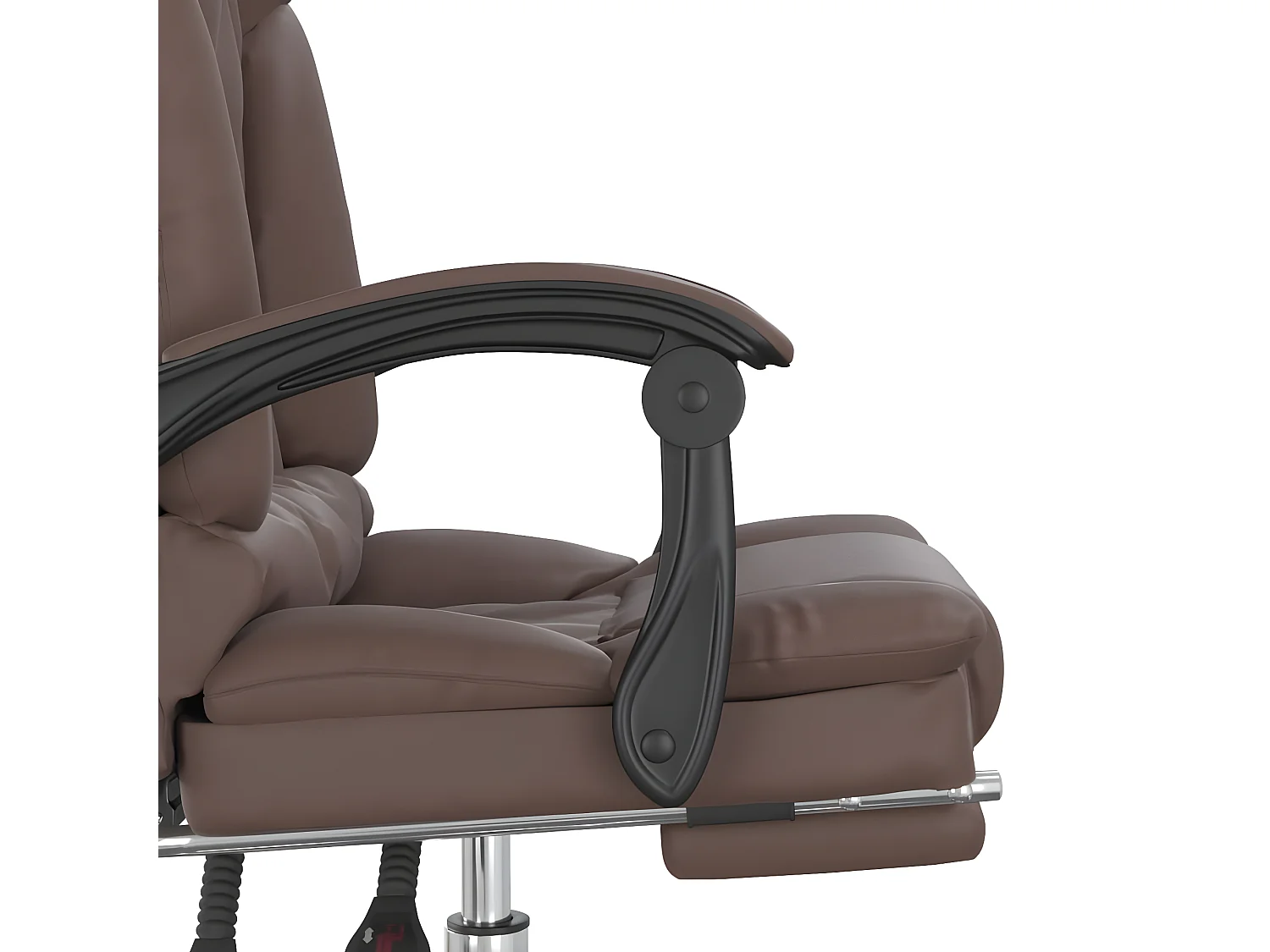 Silla de oficina reclinable masaje cuero sintético marrón