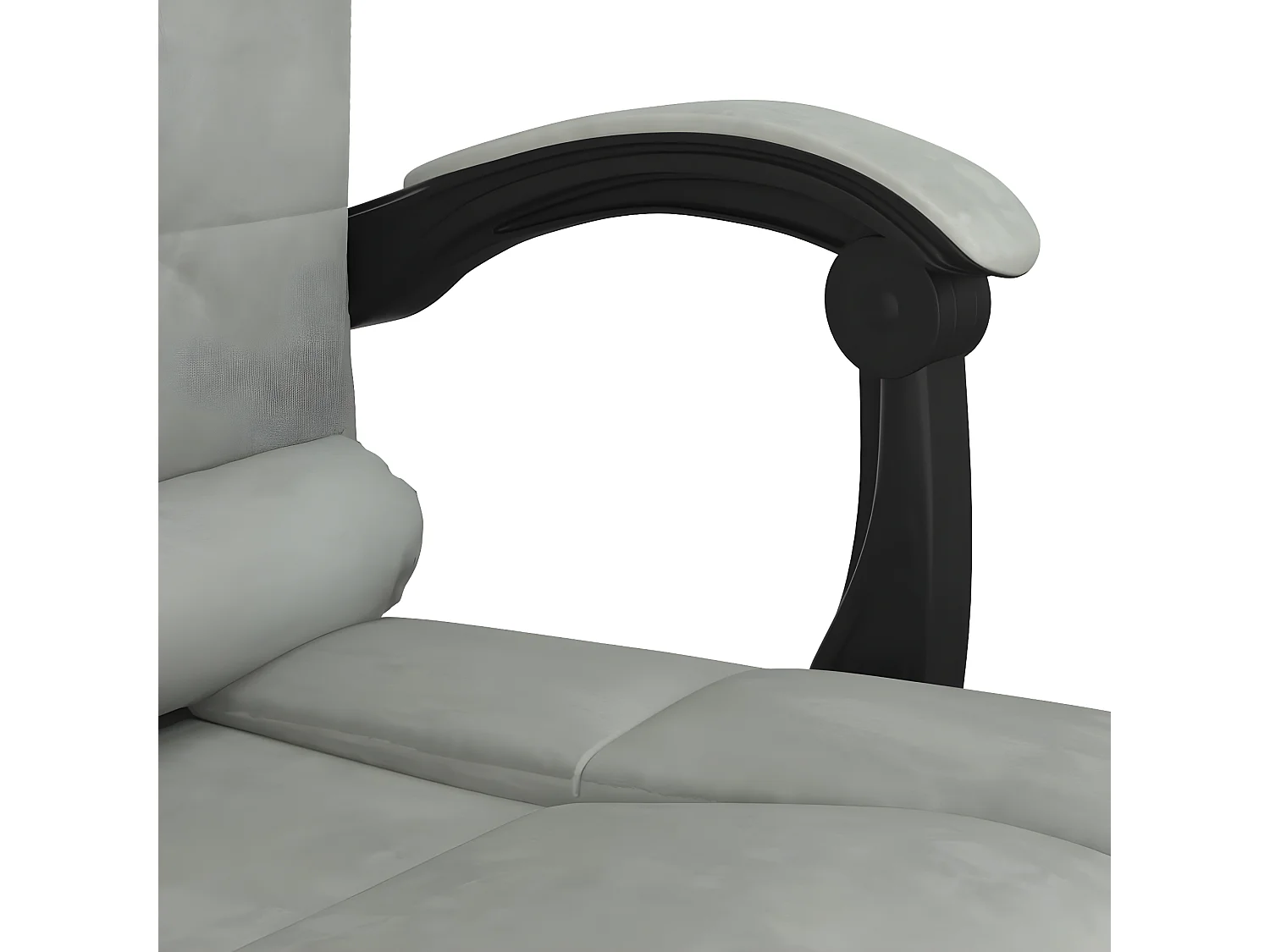 Cadeira massagens reclinável escritório veludo cinzento-claro