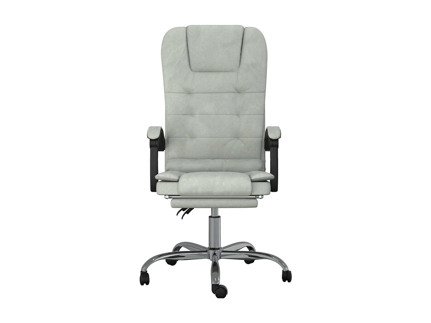 Fauteuil de massage inclinable de bureau Gris clair Velours