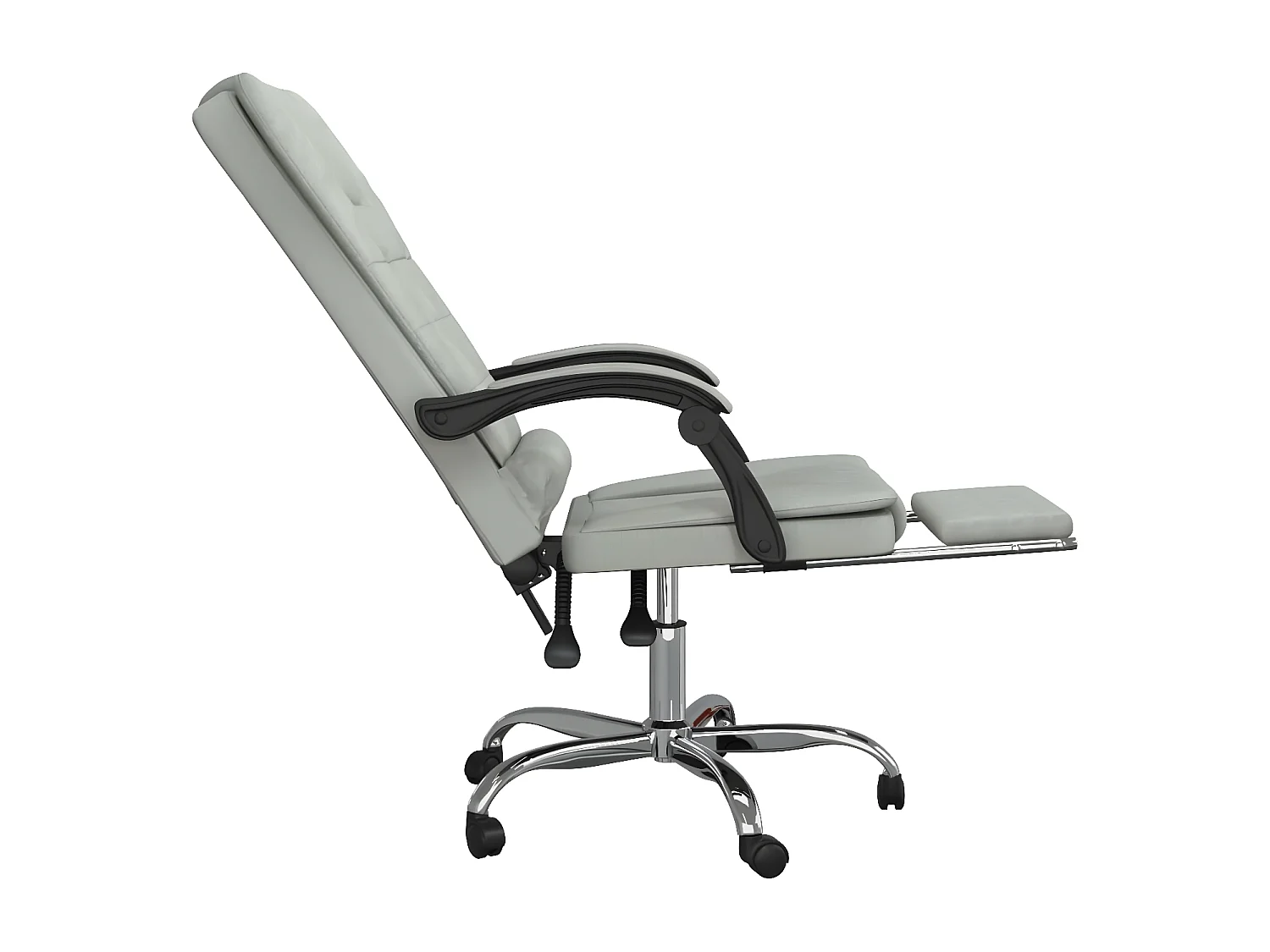 Fauteuil de massage inclinable de bureau Gris clair Velours