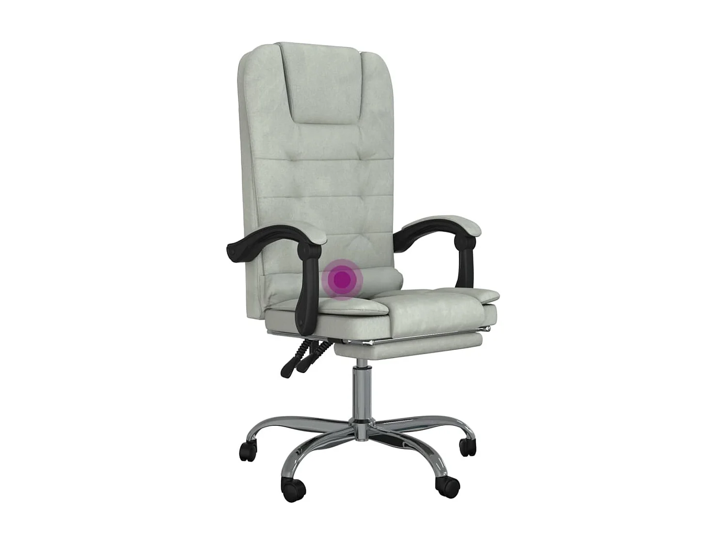 Fauteuil de massage inclinable de bureau Gris clair Velours