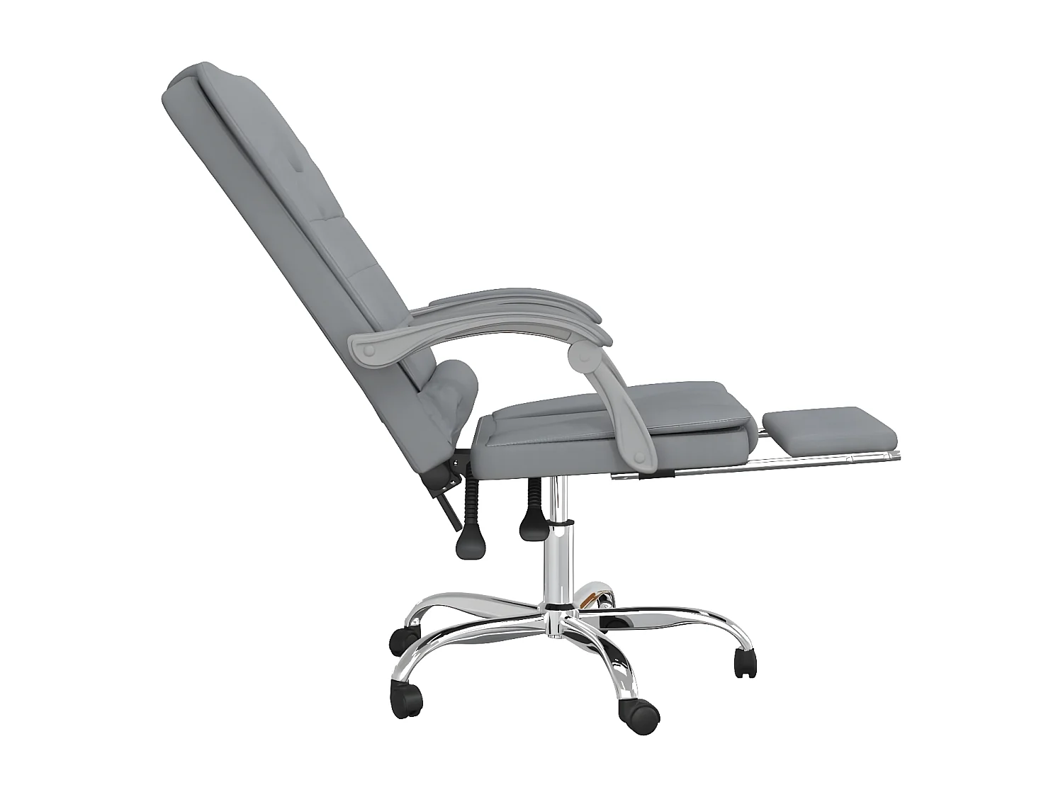 Fauteuil de massage inclinable de bureau Gris clair Tissu