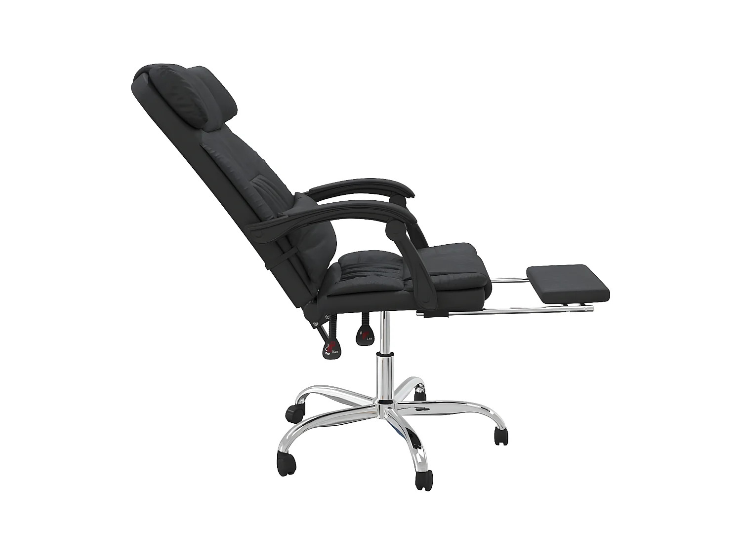 Fauteuil de massage inclinable de bureau Noir Similicuir