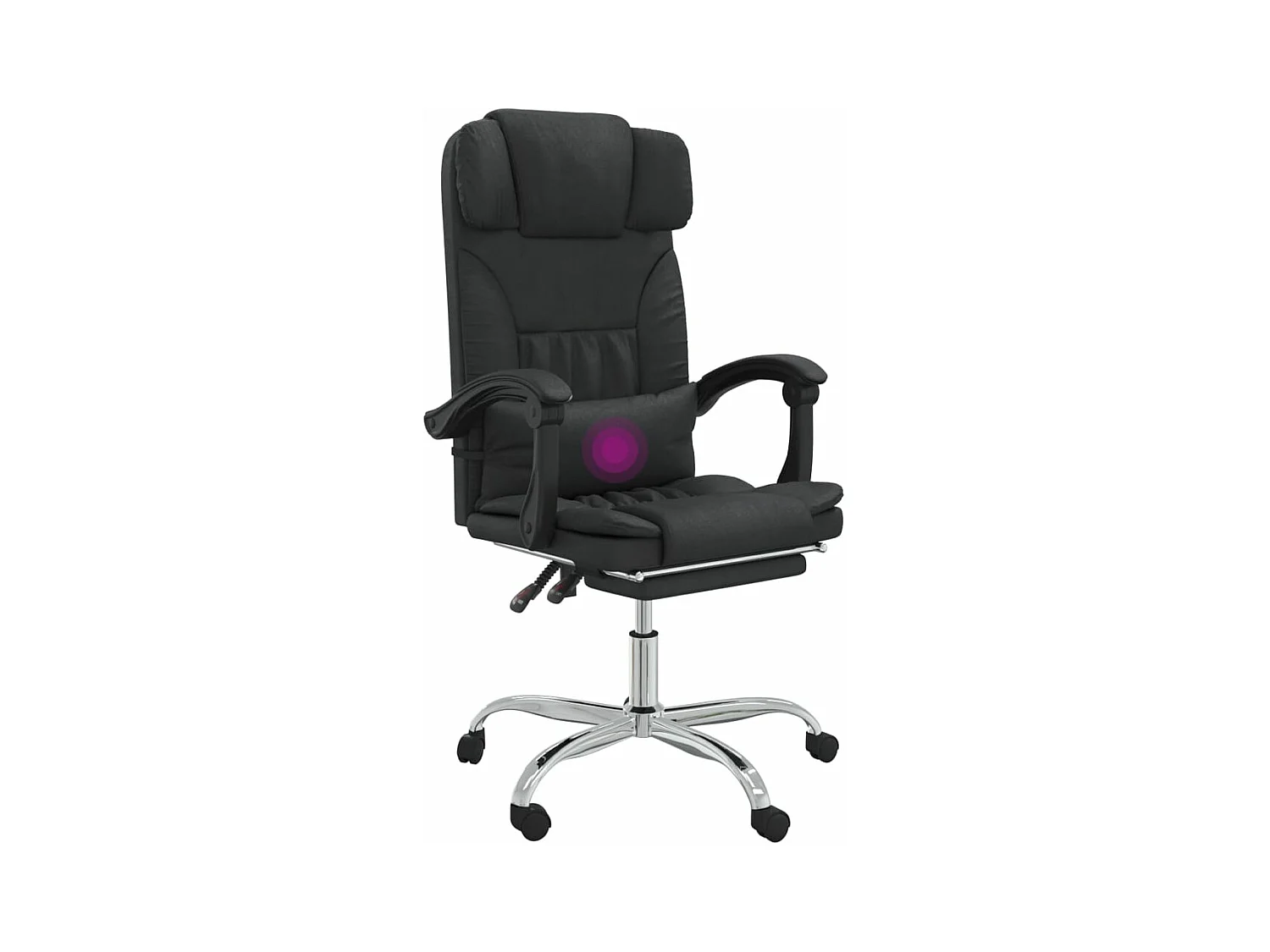 Fauteuil de massage inclinable de bureau Noir Similicuir
