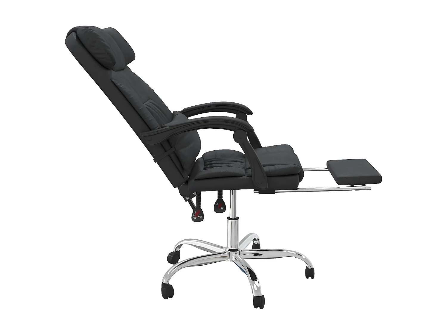 Fauteuil de massage inclinable de bureau Noir Similicuir