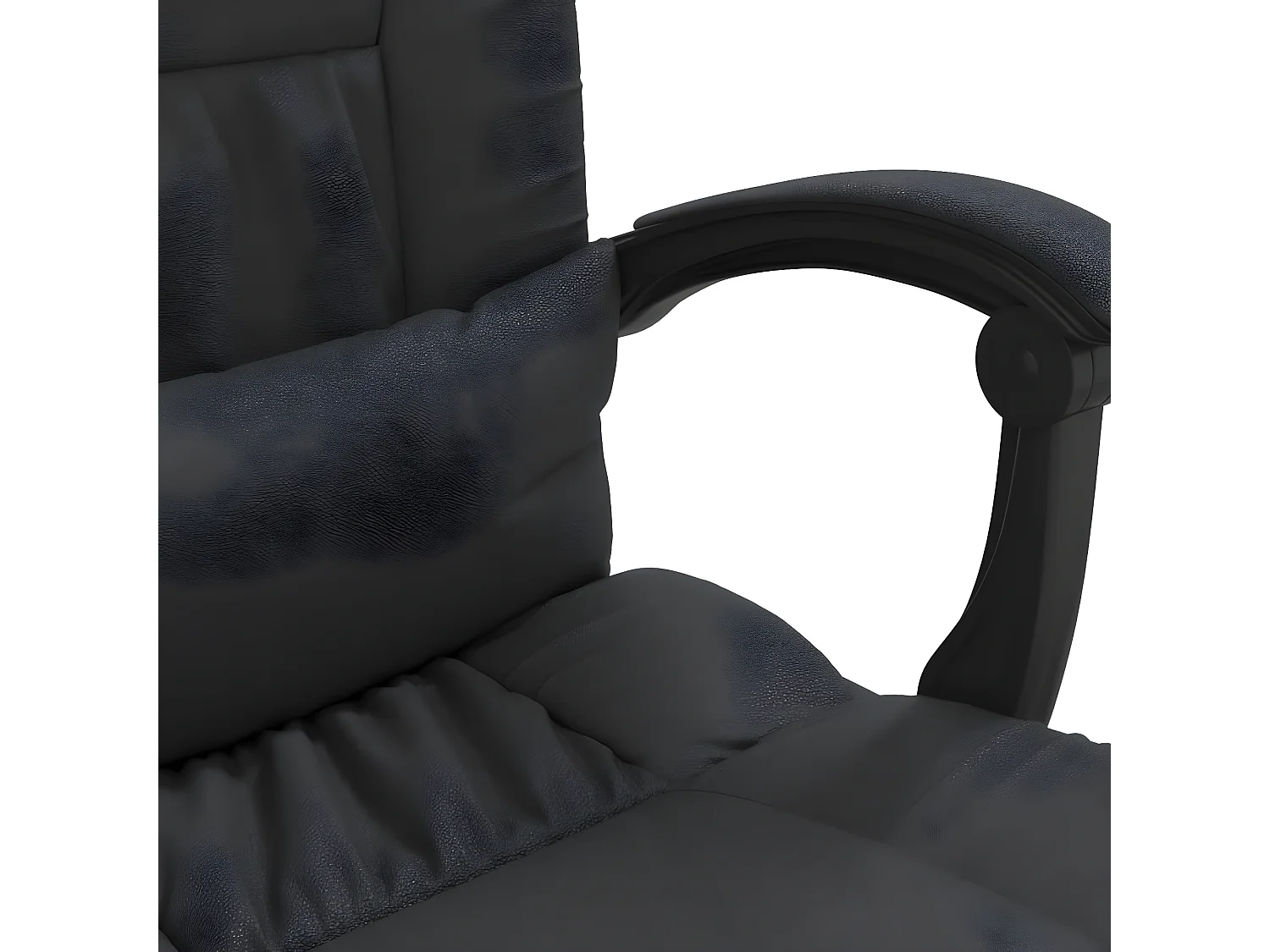 Fauteuil de massage inclinable de bureau Noir Similicuir