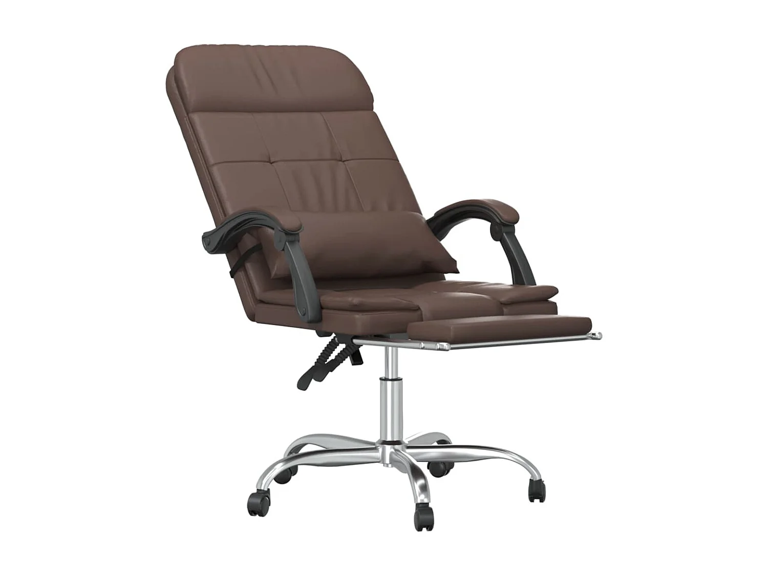 Fauteuil de massage inclinable de bureau Marron Similicuir