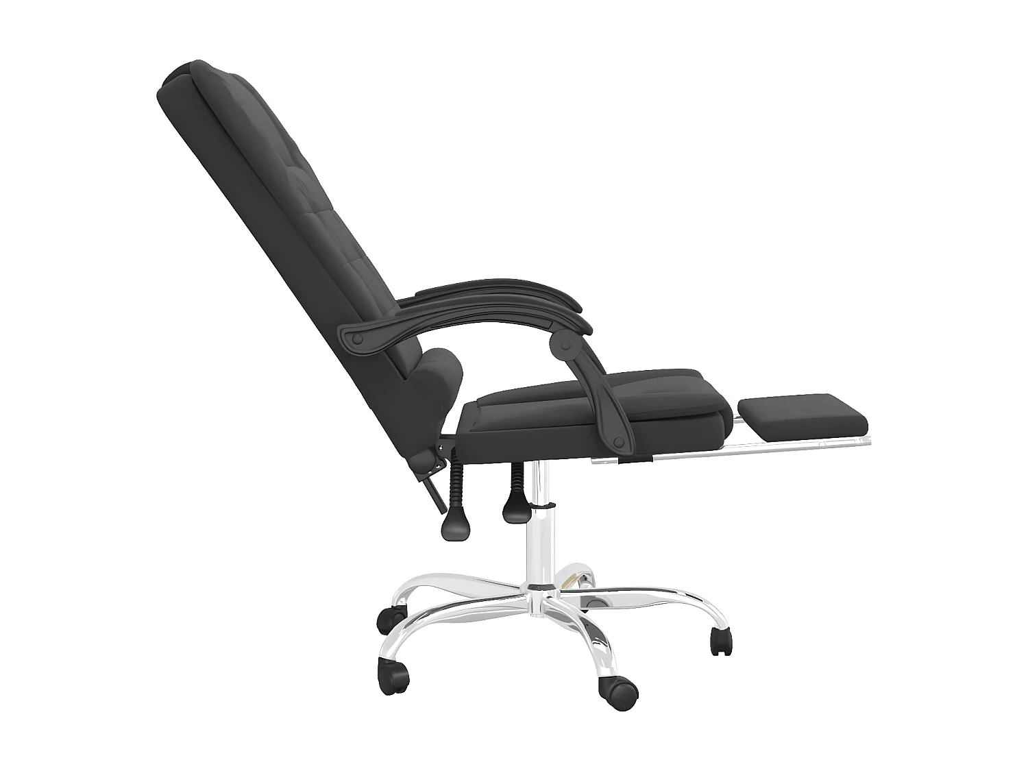 Fauteuil de massage inclinable de bureau Noir Similicuir