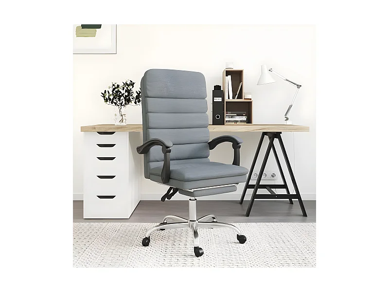 Fauteuil de massage inclinable de bureau Gris clair Tissu