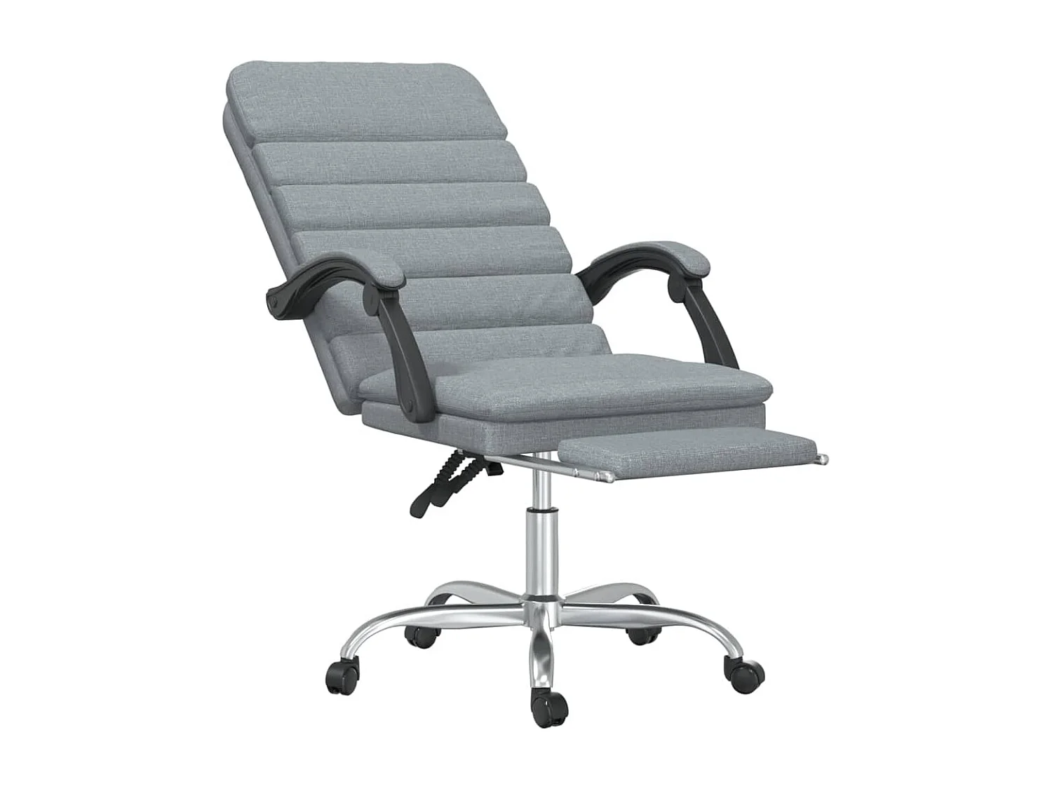 Fauteuil de massage inclinable de bureau Gris clair Tissu