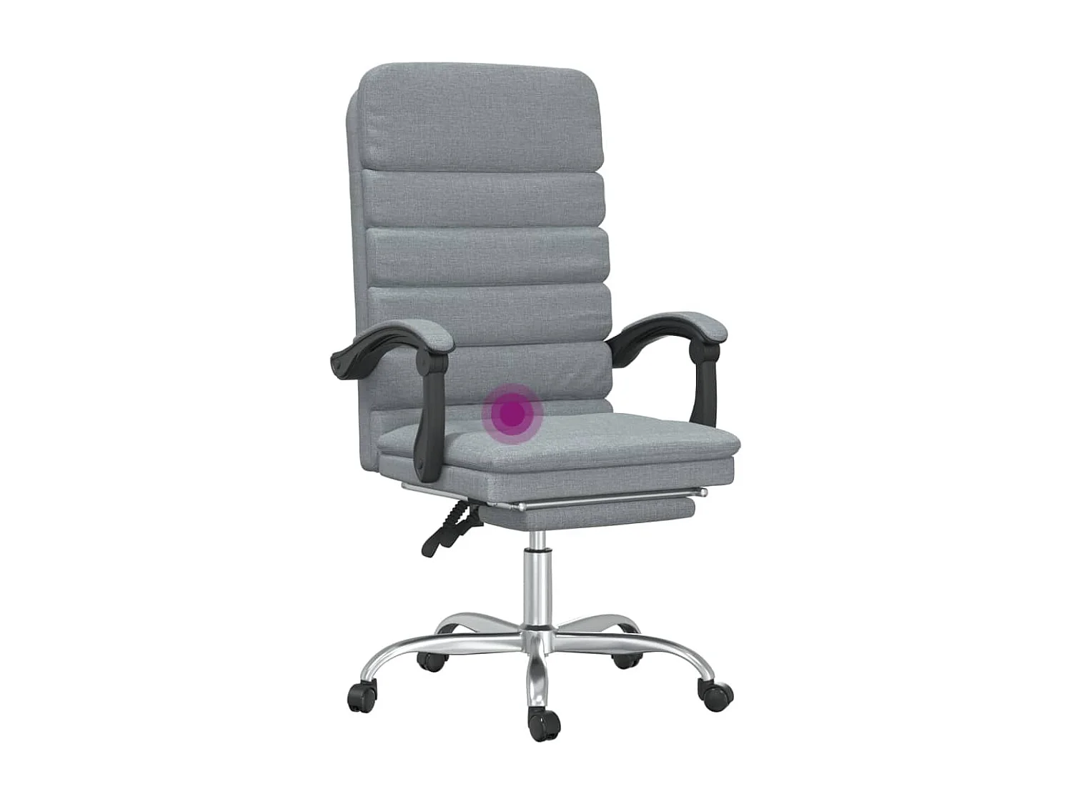 Fauteuil de massage inclinable de bureau Gris clair Tissu
