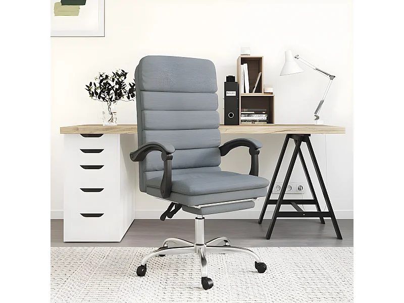 Fauteuil de massage inclinable de bureau Gris clair Tissu