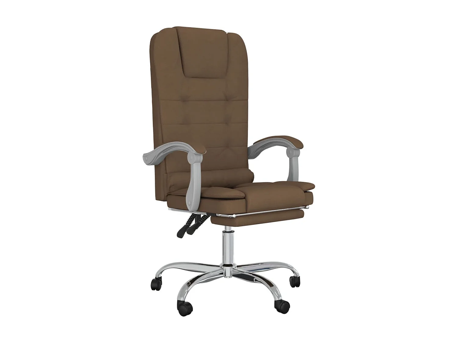 Fauteuil de massage inclinable de bureau Marron Tissu