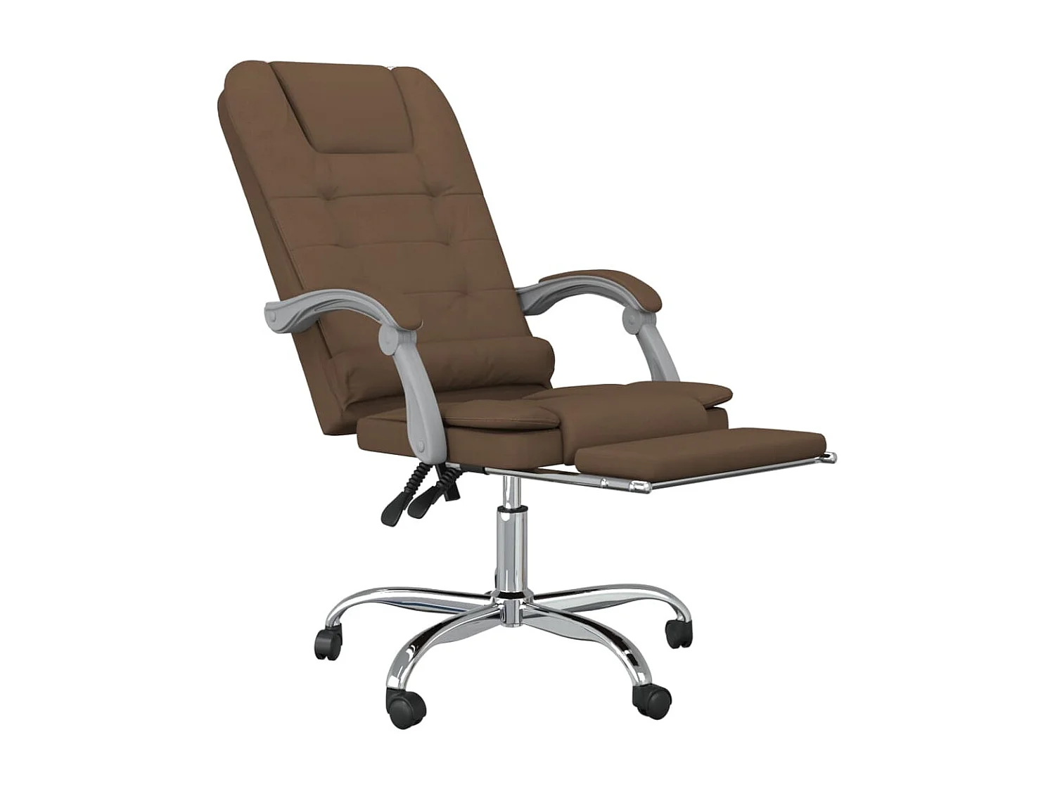 Fauteuil de massage inclinable de bureau Marron Tissu