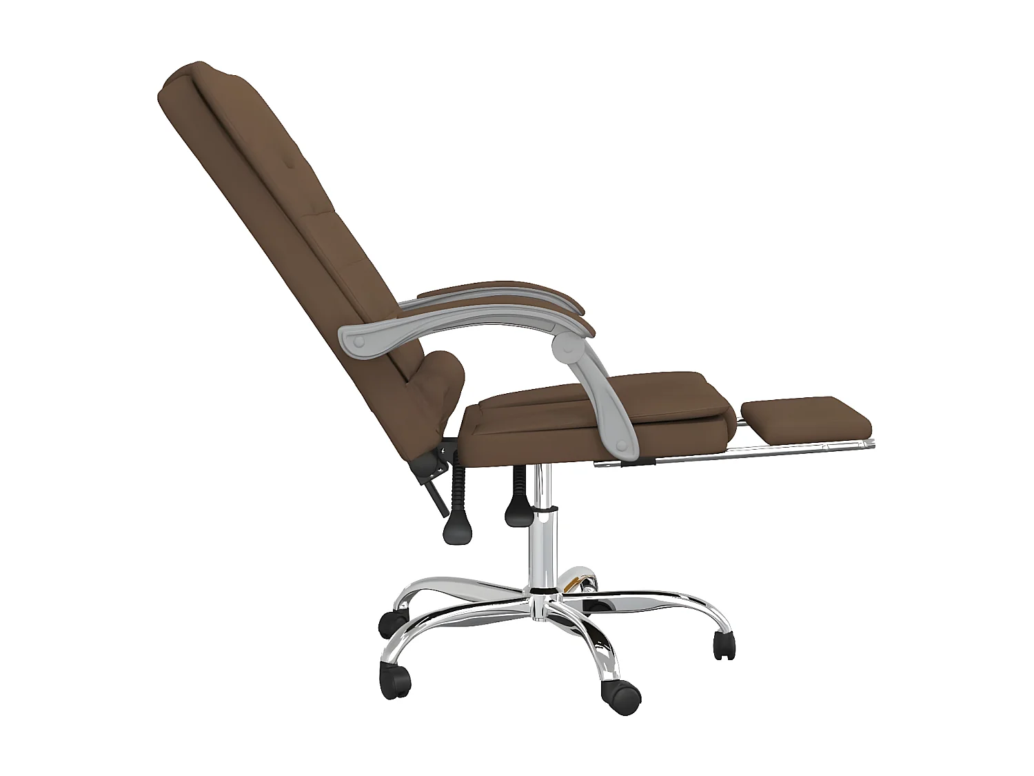 Fauteuil de massage inclinable de bureau Marron Tissu
