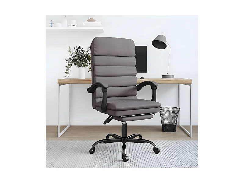 Kantoorstoel massage verstelbaar kunstleer grijs