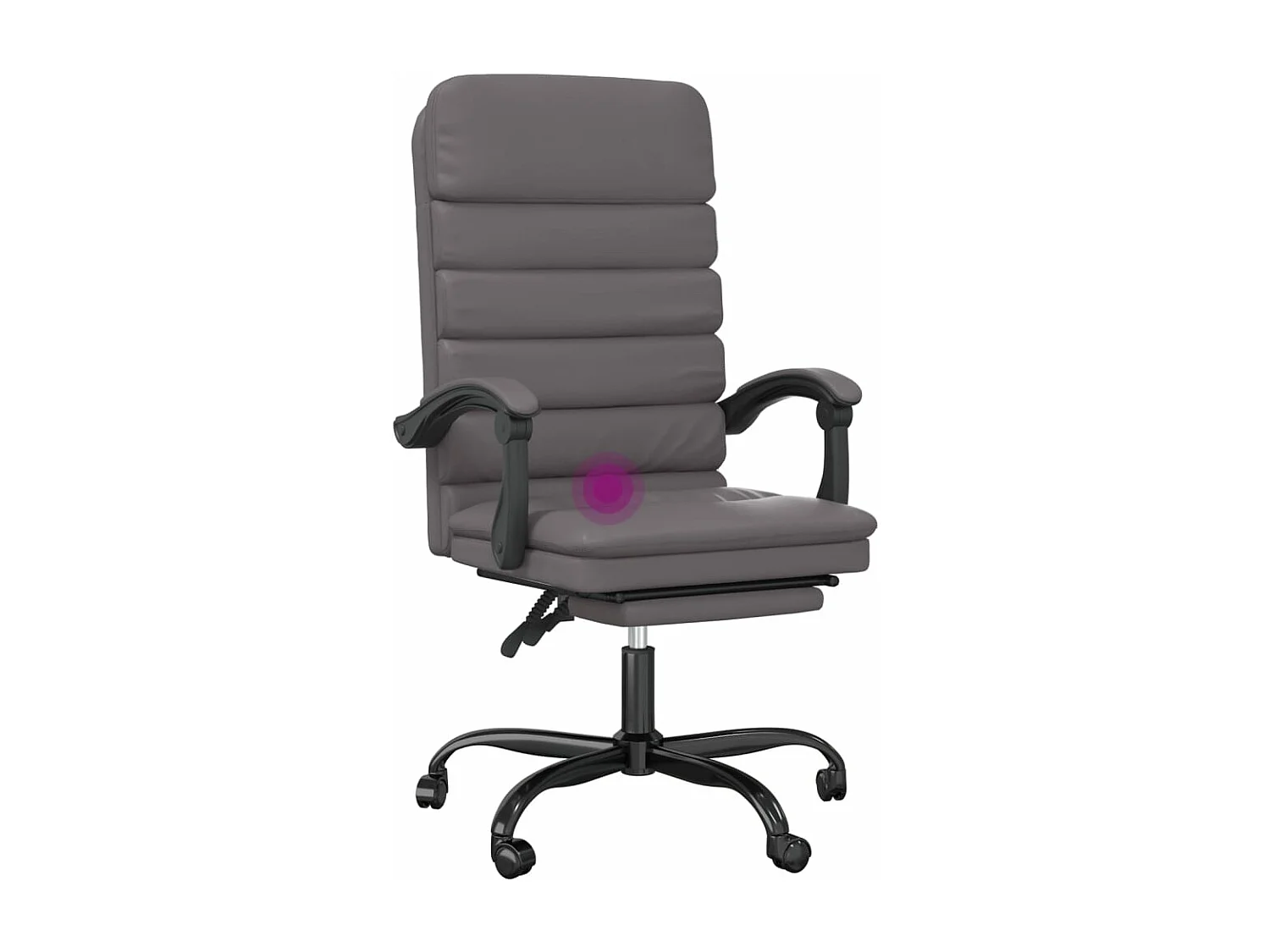 Fauteuil de massage inclinable de bureau Gris Similicuir